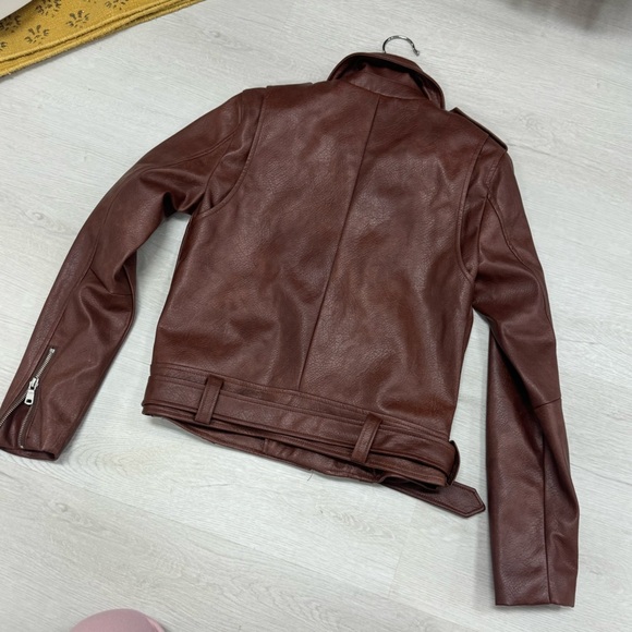 7 For All Mankind Faux Leather Motorcycle Jacket- S,M - Picture 4 of 9